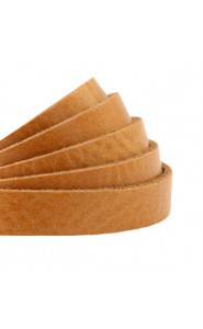 DQ leather flat 10mm Natural brown